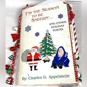 Christmas Junk Journal Vtg Book Charm Tassel
